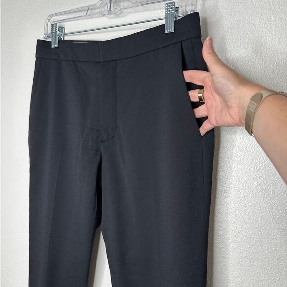 Chloe Black Wool Dress Slacks Slash Pockets Front Zip Trouser Pant 36 / 4 - Picture 4 of 12